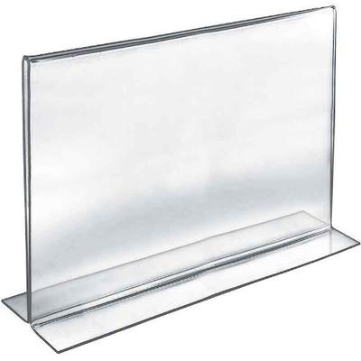 Azar Displays 152719 10-Inch Width by 8-Inch Height Double-Foot Acrylic Sign Holder, 10-Pack