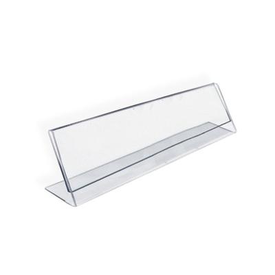 Azar 112703 8-Inch Width by 2-Inch Height Horizontal Name Plate Acrylic Sign Holder, 10 Count