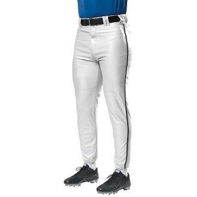 A4 A4 Youth WarpedKnit Piped Baseball Pant , White|Black, x-small