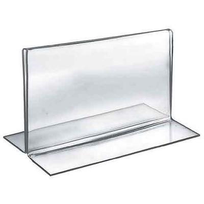 Azar Displays 152723 7-Inch Width by 5-Inch Height Double-Foot Acrylic Sign Holder, 10-Pack