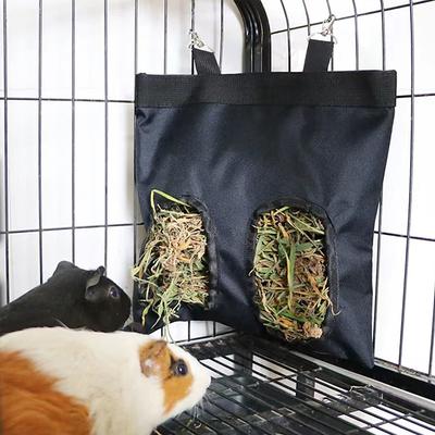 Rabbit Hay Feeder Bag,Hay Holder with Adjustable Shoulder Strap,Hay Bag Hanging Feeder for Rabbit Guinea Pig,Small Animals Hay Feeder Bag with Oxford Cloth Fabric